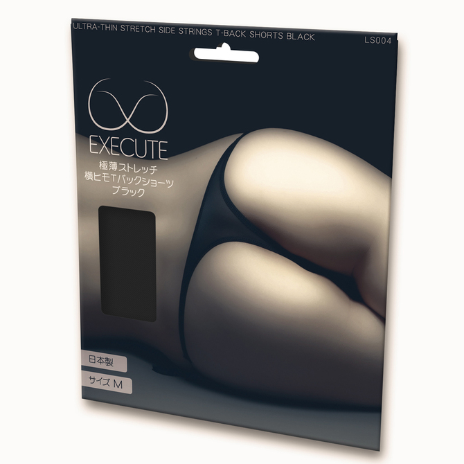 EXECUTE ultrathin stretching side strings  T-back shorts black LS004