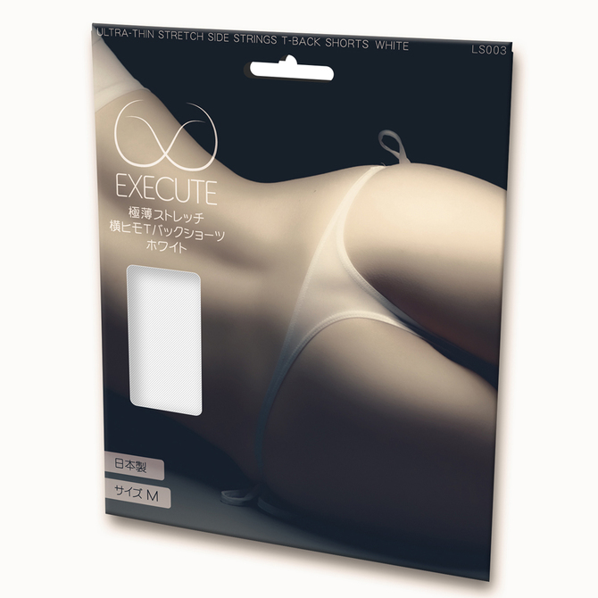 EXECUTE ultrathin stretching side strings  T-back shorts white LS003