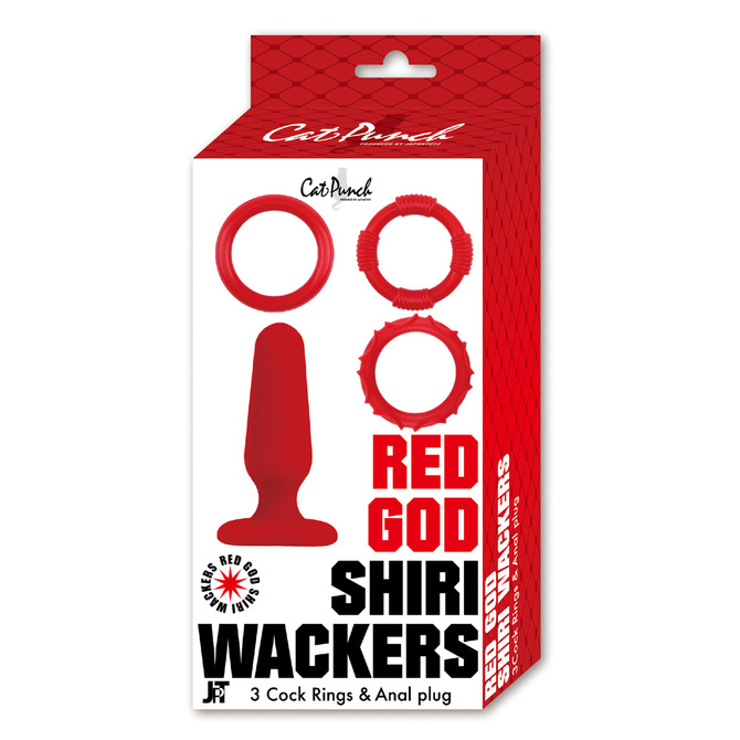Cat Punch RED GOD SHIRI WACKERS 3CockRING & AnalPlug KIT