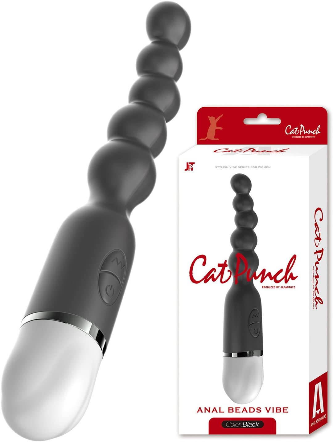 Cat Punch A ANAL BEADS VIBE BLACK